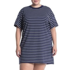 Madewell Tina Striped Tee Shirt Dress Large NWOT
